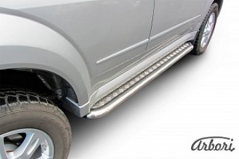 Защита штатных порогов с листом Arbori SSANGYONG Actyon Sport (2012-2025)