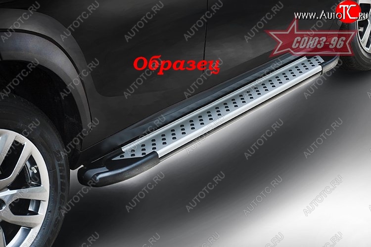 10 304 р. Пороги из алюминиевого профиля Souz-96 SSANGYONG Actyon Sport (2012-2025)  с доставкой в г. Майкоп