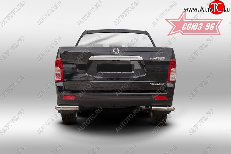 8 774 р. Защита заднего бампера из боковых уголков Souz-96 (d60) SSANGYONG Actyon Sport (2012-2025)  с доставкой в г. Майкоп