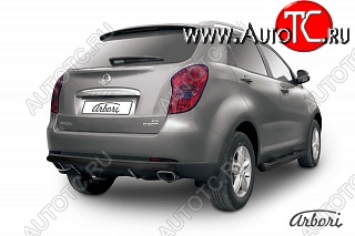 5 399 р. Защита заднего бампера Arbori (1 труба d57, черная) SSANGYONG Actyon дорестайлинг (2010-2013)  с доставкой в г. Майкоп