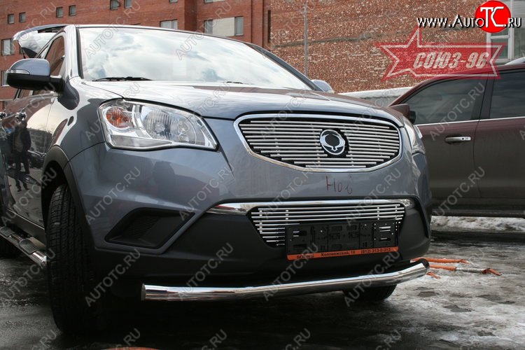 14 354 р. Защита переднего бампера одинарная Souz-96 (d76) SSANGYONG Actyon дорестайлинг (2010-2013)  с доставкой в г. Майкоп