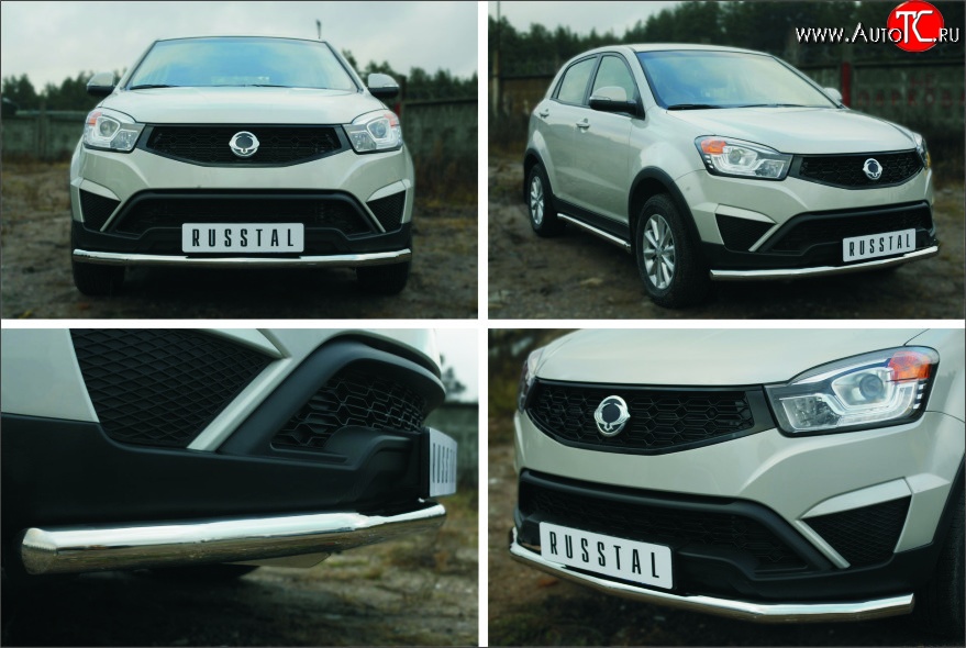 14 249 р. Одинарная защита переднего бампера диаметром 63 мм SLITKOFF SSANGYONG Actyon рестайлинг (2013-2021)  с доставкой в г. Майкоп