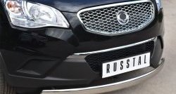 11 599 р. Защита переднего бампера (Ø75х42 мм, нержавейка) Russtal SSANGYONG Actyon дорестайлинг (2010-2013)  с доставкой в г. Майкоп. Увеличить фотографию 2