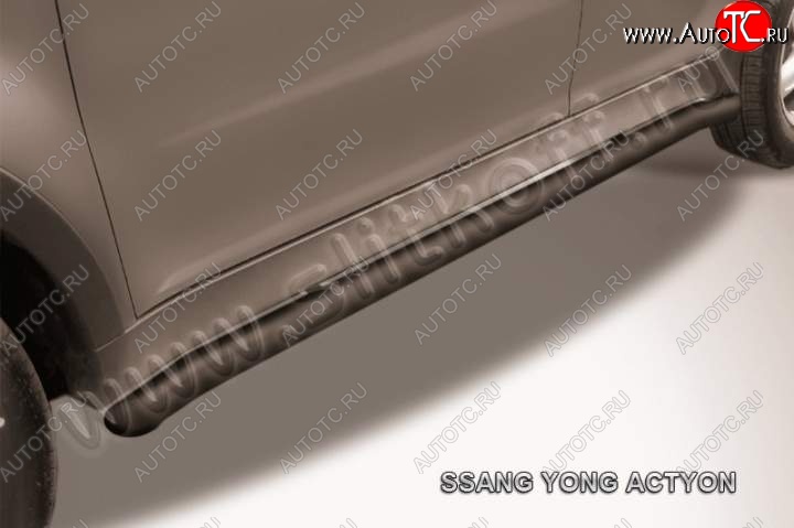 10 899 р. Защита порогов Slitkoff  SSANGYONG Actyon (2010-2013) дорестайлинг (Цвет: серебристый)  с доставкой в г. Майкоп