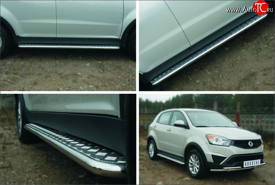 24 649 р. Широкая защита порогов (рестайлинг) SLITKOFF  SSANGYONG Actyon (2010-2013) дорестайлинг  с доставкой в г. Майкоп