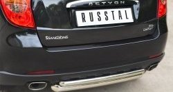 15 249 р. Защита заднего бампера (Ø63 и 42 мм, нержавейка) SLITKOFF  SSANGYONG Actyon (2010-2013) дорестайлинг  с доставкой в г. Майкоп. Увеличить фотографию 2