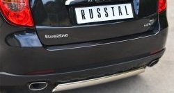 11 599 р. Защита заднего бампера (Ø75x42 мм, нержавейка) Russtal SSANGYONG Actyon дорестайлинг (2010-2013)  с доставкой в г. Майкоп. Увеличить фотографию 2