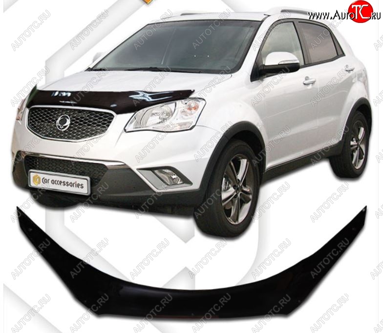 2 159 р. Дефлектора окон CA-Plastic  SSANGYONG Korando  2 (1996-2006) (Шелкография белая, Без хром.молдинга)  с доставкой в г. Майкоп