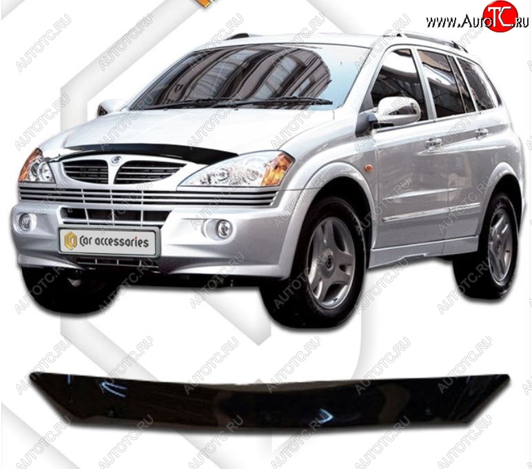 1 999 р. Дефлектор капота CA-Plastic SSANGYONG Kyron рестайлинг (2007-2016) (серия Classic черный, Без надписи)  с доставкой в г. Майкоп