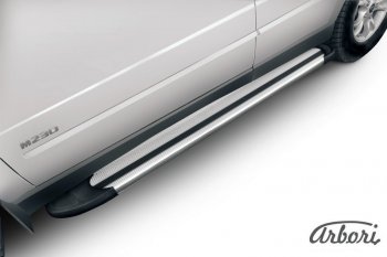 11 789 р. Порожки для ног Arbori Luxe Silver SSANGYONG Kyron дорестайлинг (2005-2007)  с доставкой в г. Майкоп. Увеличить фотографию 2