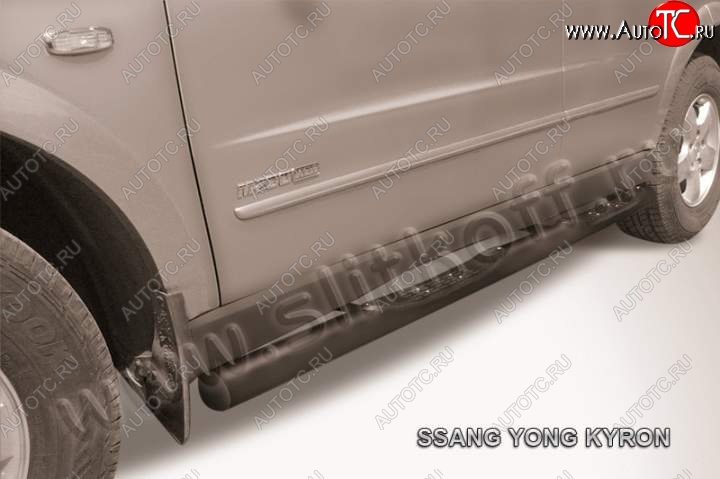 12 399 р. Защита порогов Slitkoff  SSANGYONG Kyron (2005-2007) дорестайлинг (Цвет: серебристый)  с доставкой в г. Майкоп