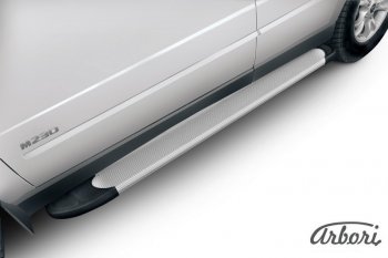 10 979 р. Порожки для ног Arbori Optima Silver SSANGYONG Kyron рестайлинг (2007-2016)  с доставкой в г. Майкоп. Увеличить фотографию 2