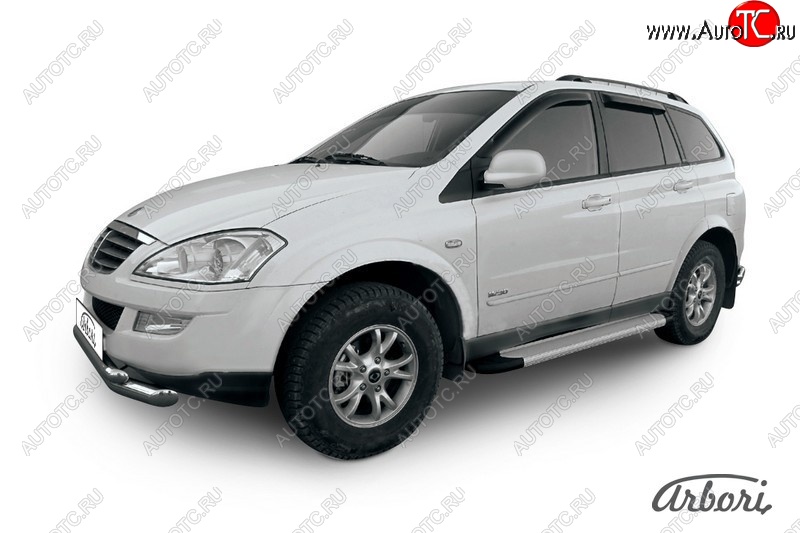 10 979 р. Порожки для ног Arbori Optima Silver SSANGYONG Kyron рестайлинг (2007-2016)  с доставкой в г. Майкоп