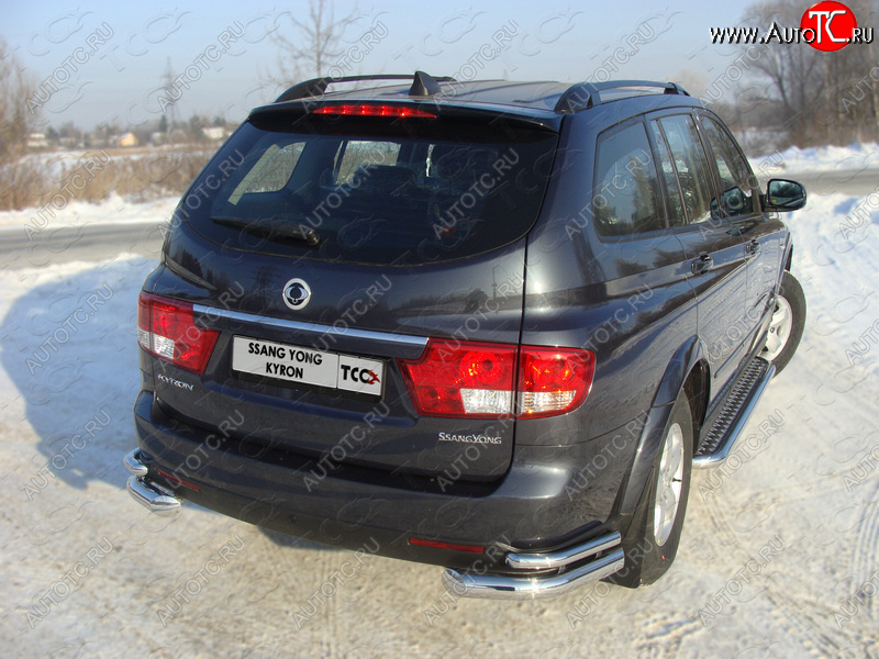 1 000 000 р. Защита заднего бампера (уголки двойные) ТСС 76,1/42,4 мм SSANGYONG Kyron рестайлинг (2007-2016)  с доставкой в г. Майкоп