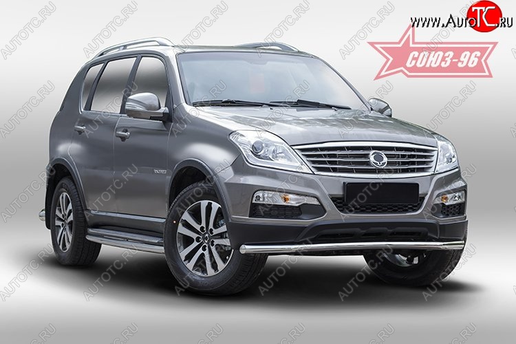 12 914 р. Защита переднего бампера одинарная Souz-96 (d60). SSANGYONG Rexton Y290 (2012-2017)  с доставкой в г. Майкоп