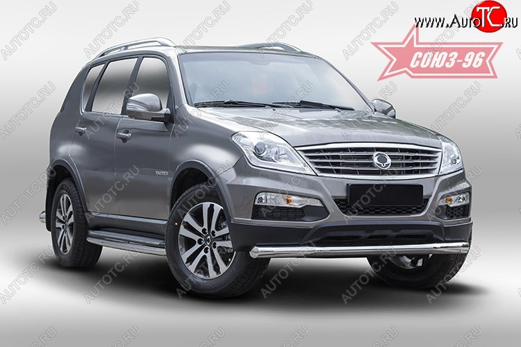 14 669 р. Защита переднего бампера одинарная Souz-96 (d76) SSANGYONG Rexton Y290 (2012-2017)  с доставкой в г. Майкоп
