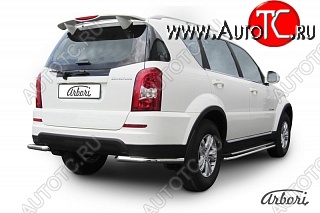 7 379 р. Защита заднего бампера Arbori SSANGYONG Rexton Y290 (2012-2017)  с доставкой в г. Майкоп