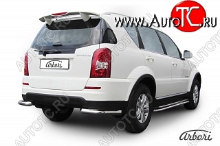 10 259 р. Защита заднего бампера Arbori SSANGYONG Rexton Y290 (2012-2017)  с доставкой в г. Майкоп