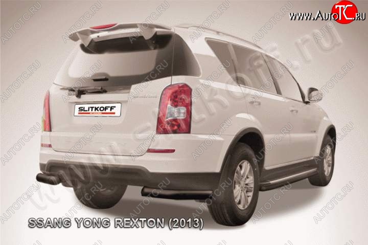 7 199 р. Уголки d76  SSANGYONG Rexton  Y290 (2012-2017) (Цвет: серебристый)  с доставкой в г. Майкоп