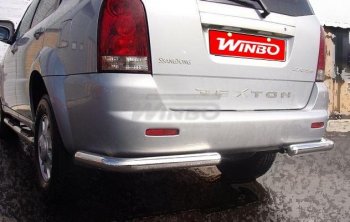 4 499 р. Защита заднего бампера WINBO (нержавейка) SSANGYONG Rexton Y200 (2001-2006)  с доставкой в г. Майкоп. Увеличить фотографию 2