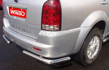 4 499 р. Защита заднего бампера WINBO (нержавейка) SSANGYONG Rexton Y200 (2001-2006)  с доставкой в г. Майкоп. Увеличить фотографию 3