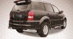 Защита заднего бампера из двойных боковых уголков с диаметром труб 76 и 42 мм Slitkoff SSANGYONG Rexton  Y250 (2006-2012)