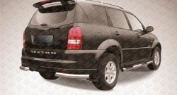 Защита заднего бампера из двух боковых уголков диаметром 76 мм Slitkoff SSANGYONG Rexton  Y250 (2006-2012)
