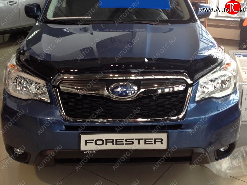 3 299 р. Дефлектор капота NovLine-Autofamily Subaru Forester SJ дорестайлинг (2012-2016)  с доставкой в г. Майкоп
