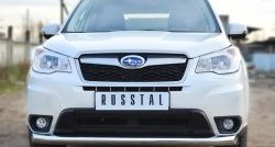 16 999 р. Одинарная защита переднего бампера диаметром 76 мм SLITKOFF Subaru Forester SJ дорестайлинг (2012-2016)  с доставкой в г. Майкоп. Увеличить фотографию 2