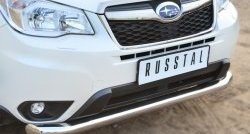 16 999 р. Одинарная защита переднего бампера диаметром 76 мм SLITKOFF Subaru Forester SJ дорестайлинг (2012-2016)  с доставкой в г. Майкоп. Увеличить фотографию 3