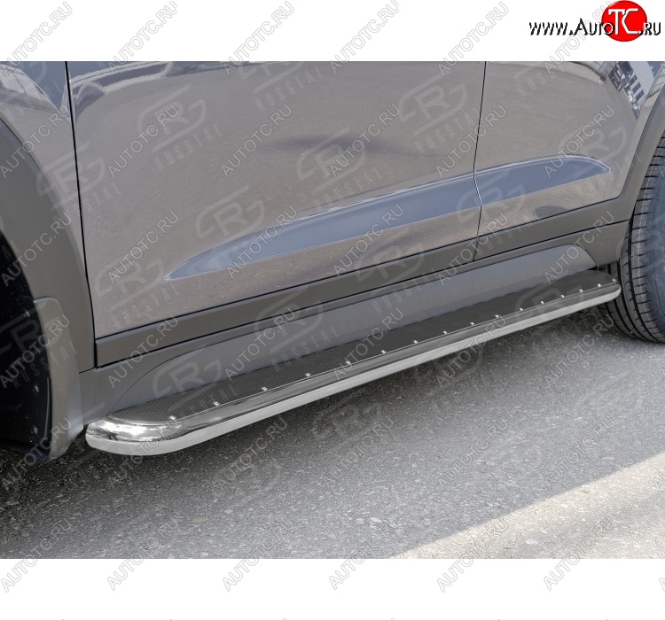 35 549 р. Широкая защита порогов с трубой диаметром 42 мм SLITKOFF v3 Subaru Forester SJ дорестайлинг (2012-2016)  с доставкой в г. Майкоп