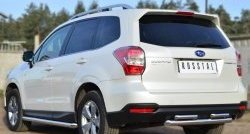 16 999 р. Защита заднего бампера (2 трубы Ø63 и 42 мм, нержавейка) SLITKOFF Subaru Forester SJ дорестайлинг (2012-2016)  с доставкой в г. Майкоп. Увеличить фотографию 4