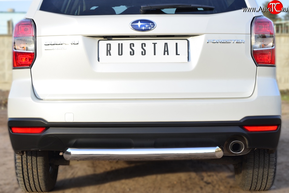 15 999 р. Одинарная защита заднего бампера из трубы диаметром 76 мм SLITKOFF Subaru Forester SJ дорестайлинг (2012-2016)  с доставкой в г. Майкоп