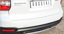 11 599 р. Защита заднего бампера (Ø75x42 мм, нержавейка) Russtal Subaru Forester SJ дорестайлинг (2012-2016)  с доставкой в г. Майкоп. Увеличить фотографию 2