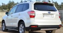 11 599 р. Защита заднего бампера (Ø75x42 мм, нержавейка) Russtal Subaru Forester SJ дорестайлинг (2012-2016)  с доставкой в г. Майкоп. Увеличить фотографию 4