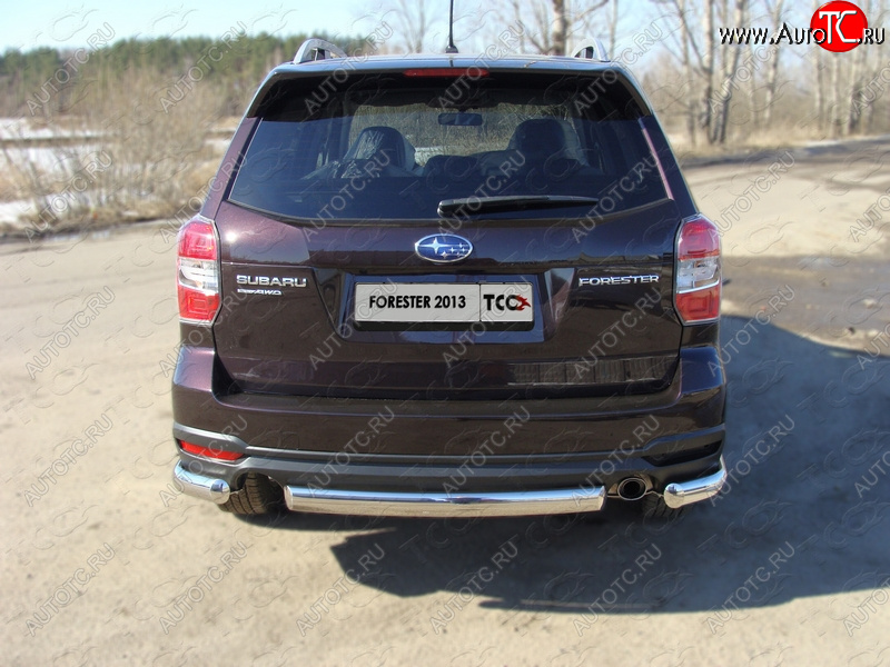18 999 р. Защита заднего бампера (овальная) ТСС 75х42 мм Subaru Forester SJ дорестайлинг (2012-2016)  с доставкой в г. Майкоп