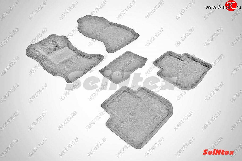 7 649 р. Износостойкие коврики в салон SeiNtex Premium 3D 4 шт. (ворсовые, серые) Subaru Forester SJ дорестайлинг (2012-2016)  с доставкой в г. Майкоп