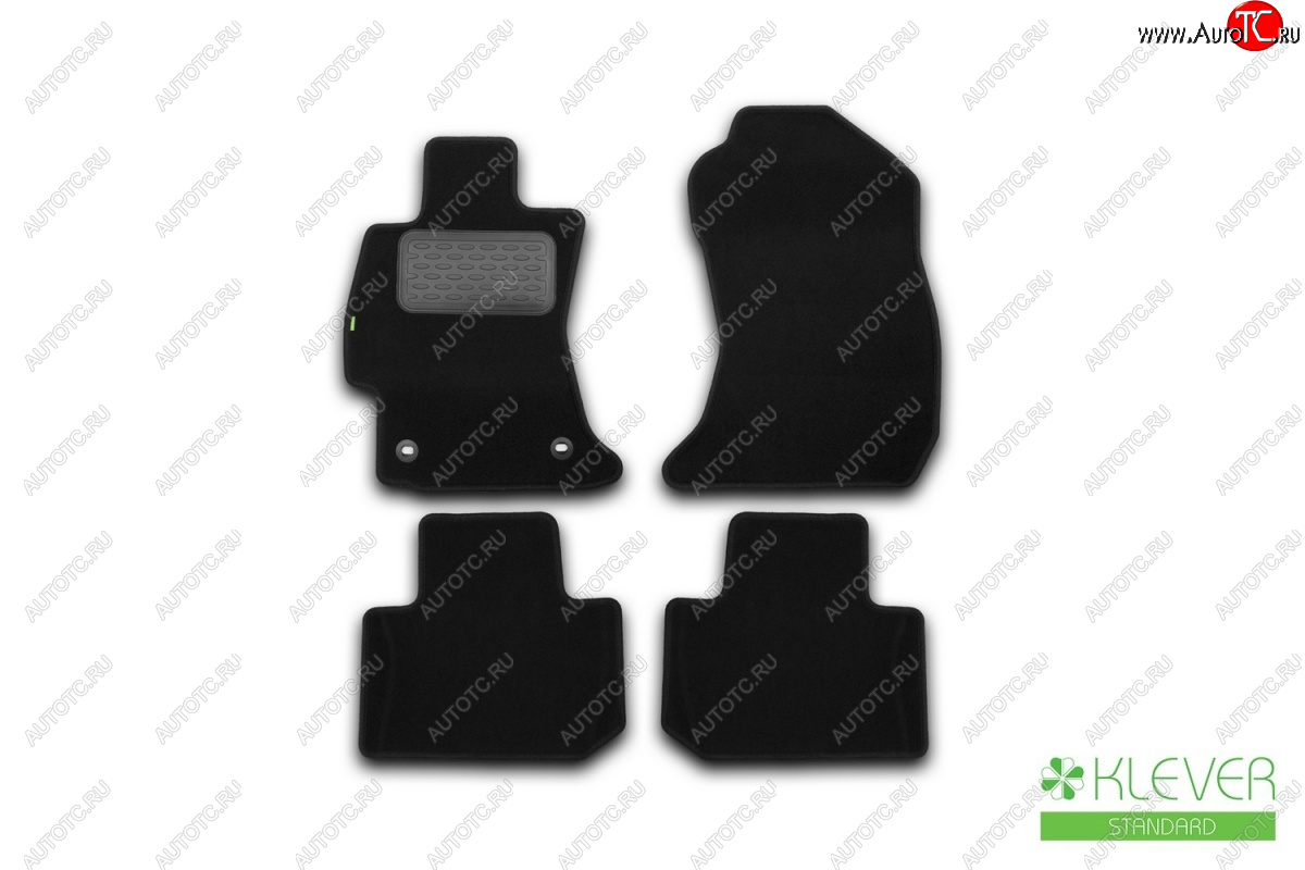 299 р. Текстильные коврики салона Klever Standart Subaru Forester SJ дорестайлинг (2012-2016) (Черные)  с доставкой в г. Майкоп