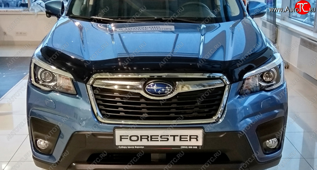 3 299 р. Дефлектор капота SIM Subaru Forester SK/S14 дорестайлинг (2018-2021)  с доставкой в г. Майкоп