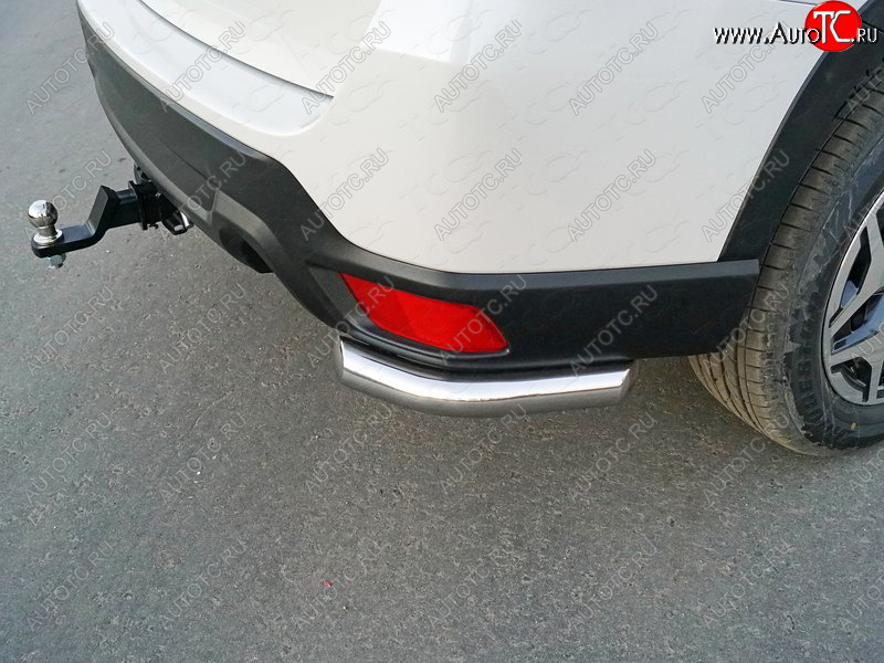 17 649 р. Защита заднего бампера (уголки) ТСС 60,3мм  Subaru Forester  SK/S14 (2018-2021) дорестайлинг (короткие, под брызговики)  с доставкой в г. Майкоп