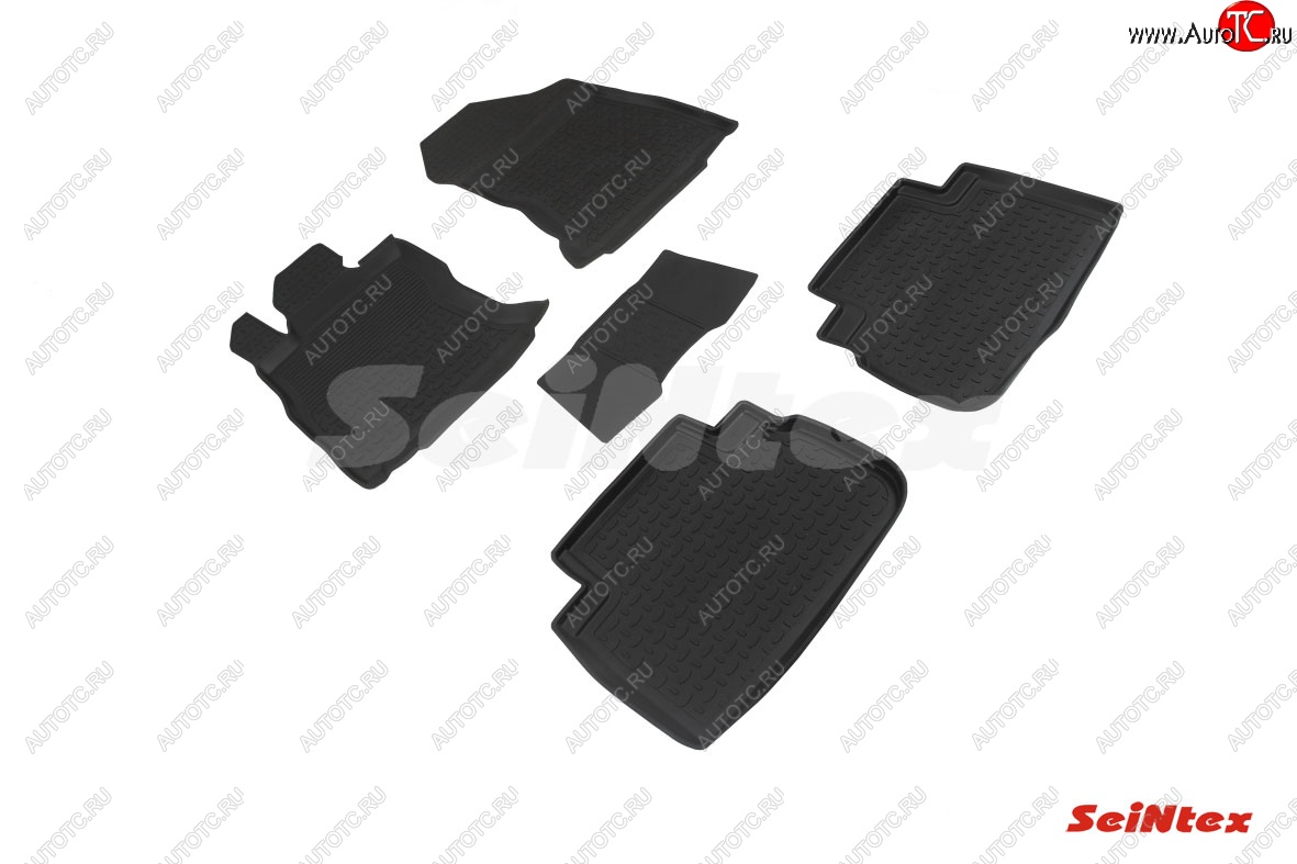 3 199 р. Резиновые коврики в салон с высоким бортом SeiNtex  Subaru Forester  SK/S14 (2018-2021) дорестайлинг  с доставкой в г. Майкоп