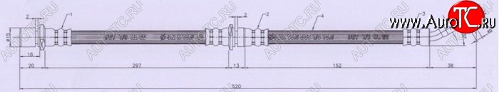639 р. Тормозной шланг SAT (передний, правый) Subaru Impreza GC седан (1992-2000)  с доставкой в г. Майкоп