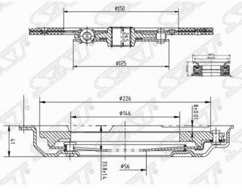 9 199 р. Комплект сцепления SAT (EJ254/EJ20#/EJ18S не турбо) Subaru Legacy BD/B11 седан дорестайлинг (1993-1996)  с доставкой в г. Майкоп. Увеличить фотографию 2