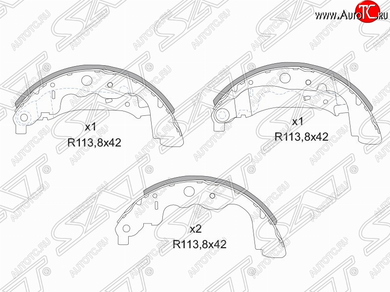 1 279 р. Колодки тормозные задние SAT Subaru Impreza GC седан (1992-2000)  с доставкой в г. Майкоп