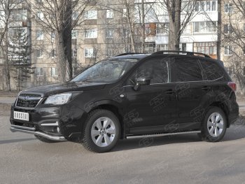 25 399 р. Защита переднего бампера (2 трубы Ø63 и 42 мм, нержавейка) SLITKOFF Subaru Forester SJ рестайлинг (2016-2019)  с доставкой в г. Майкоп. Увеличить фотографию 4