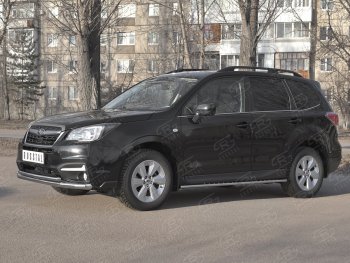 24 599 р. Защита переднего бампера SLITKOFF d63 секции-d42 дуга Subaru Forester SJ рестайлинг (2016-2019)  с доставкой в г. Майкоп. Увеличить фотографию 3