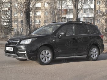 18 549 р. Защита переднего бампера (2 трубы Ø63 и 75х42 мм, нержавейка) Russtal Subaru Forester SJ рестайлинг (2016-2019)  с доставкой в г. Майкоп. Увеличить фотографию 4