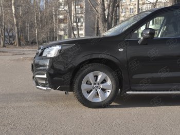 18 549 р. Защита переднего бампера (2 трубы Ø63 и 75х42 мм, нержавейка) Russtal Subaru Forester SJ рестайлинг (2016-2019)  с доставкой в г. Майкоп. Увеличить фотографию 3
