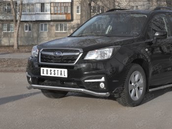 18 849 р. Защита переднего бампера SLITKOFF d63 волна Subaru Forester SJ рестайлинг (2016-2019)  с доставкой в г. Майкоп. Увеличить фотографию 2
