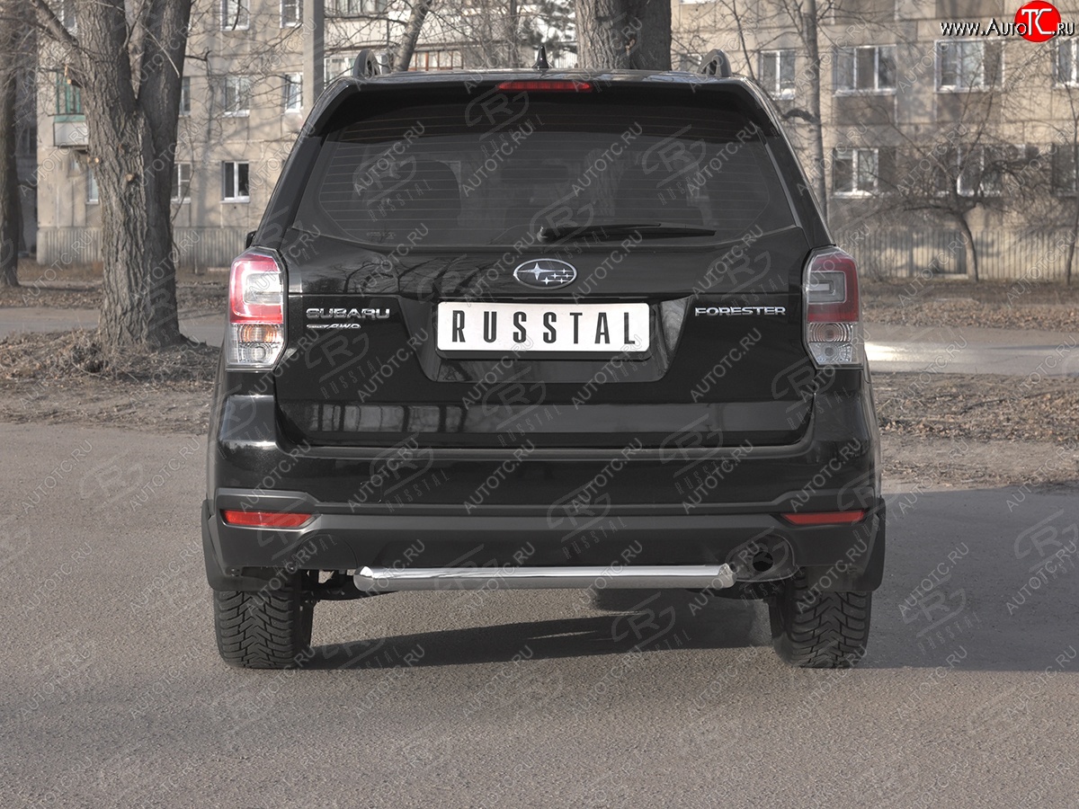 17 349 р. Защита заднего бампера (Ø63, нержавейка) SLITKOFF  Subaru Forester  SJ (2016-2019) рестайлинг  с доставкой в г. Майкоп